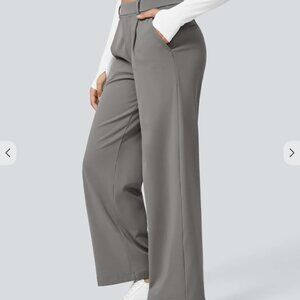 High Waisted Pocket Straight Leg Work Pants